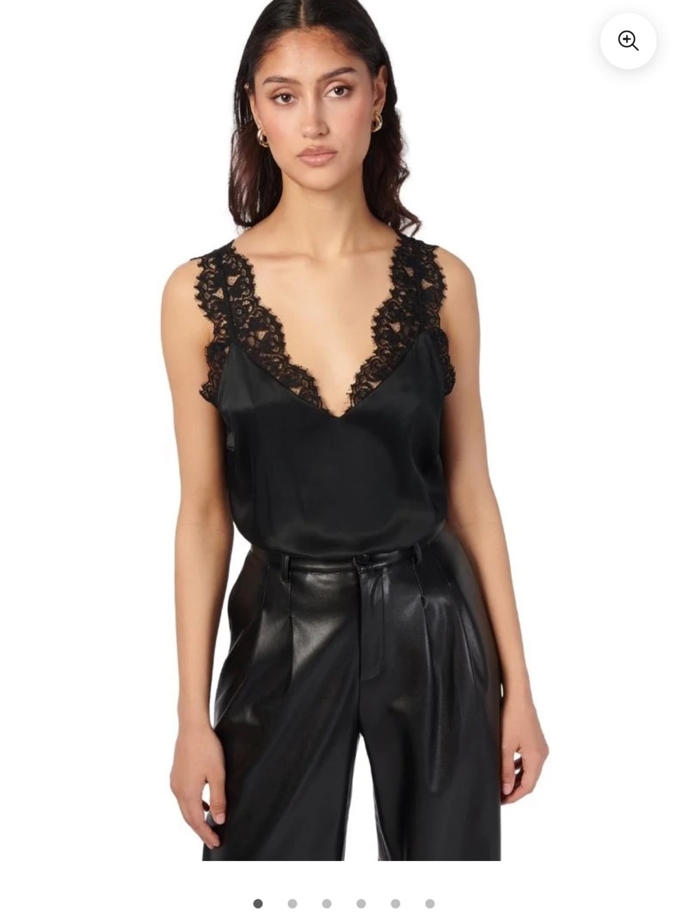 Cami NYC Black Satin Lace-Trim Camisole